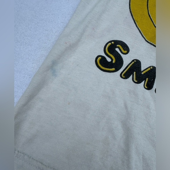Kids vintage t shirt smile happy face smiley yellow size small 6 8 white - Picture 2 of 6